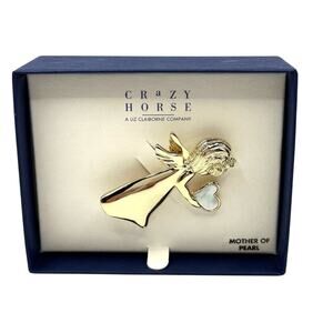 NWT Crazy Horse Liz Claiborne Co. Angel Mother of Pearl Pin Brooch